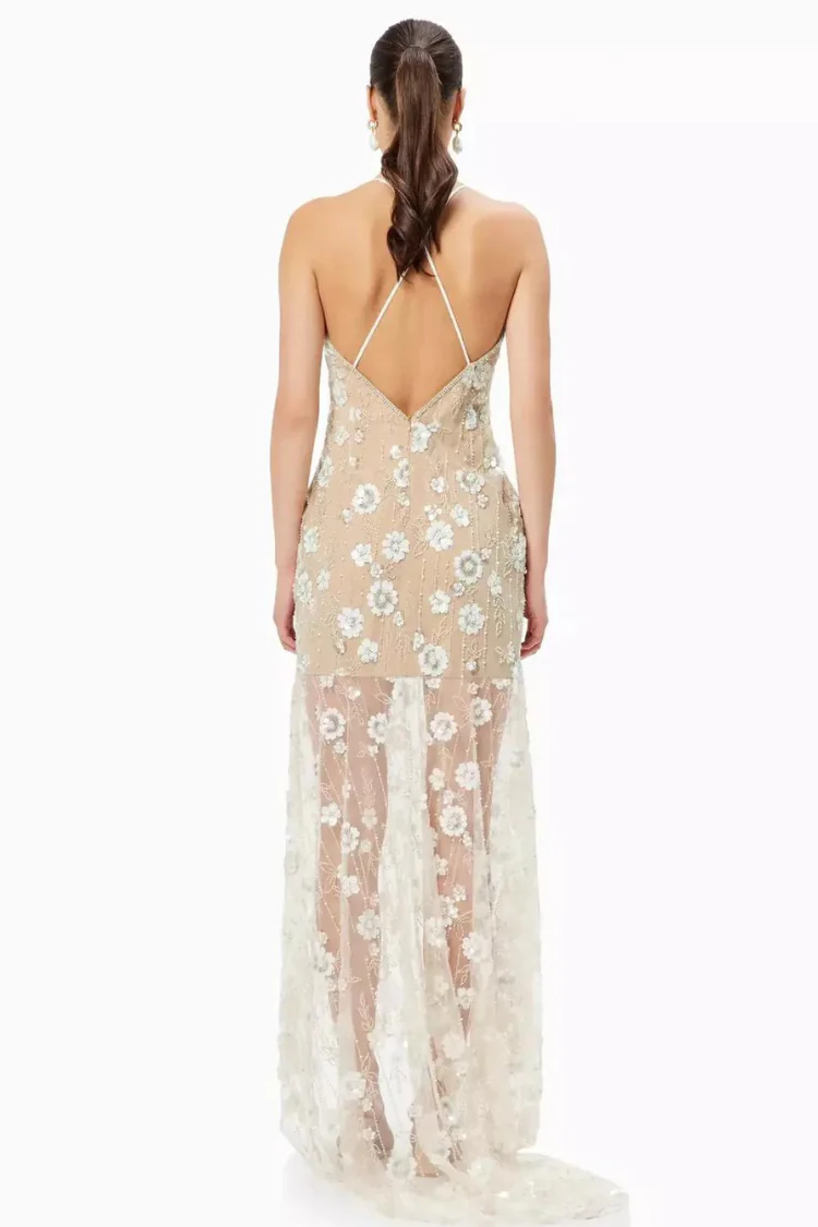 Retusa Embellished Mesh Gown - FINAL SALE