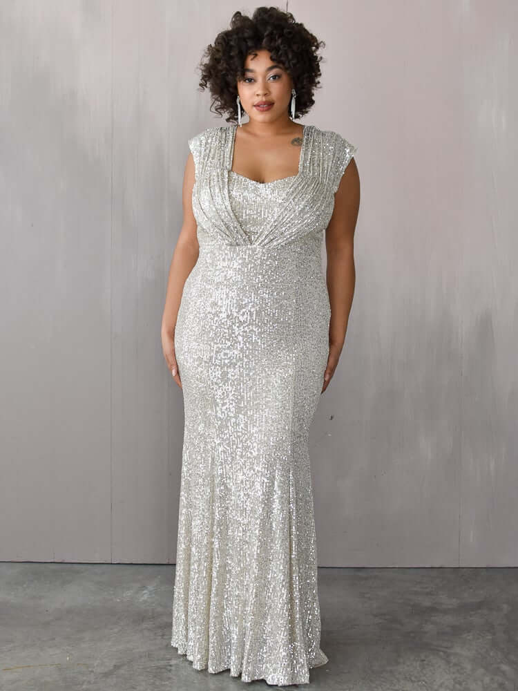 Natasha Champagne Sequin Gown