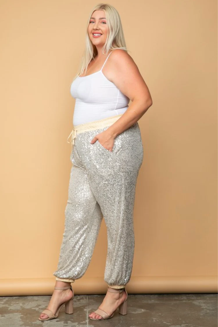 Quinn Champagne Sequin Joggers