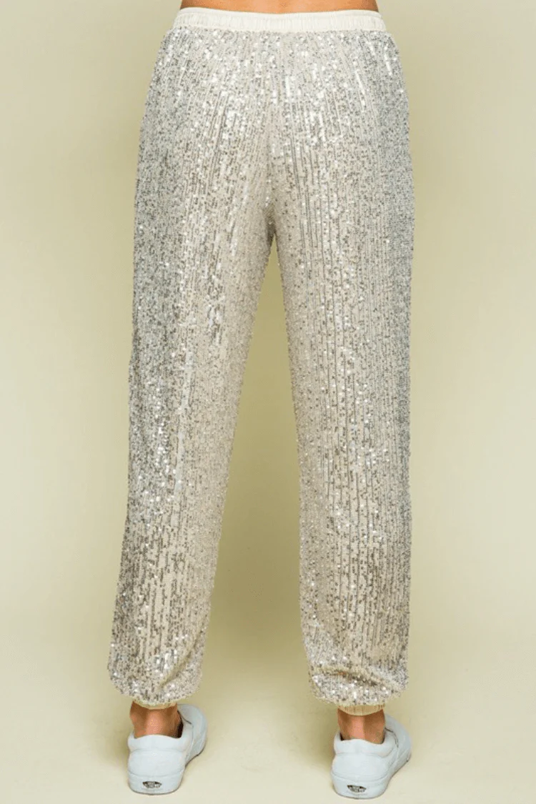 Quinn Champagne Sequin Joggers