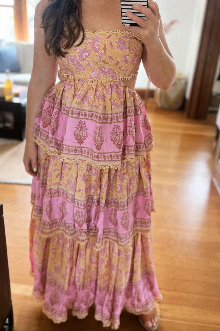 Paia Boho Tiered Maxi Dress