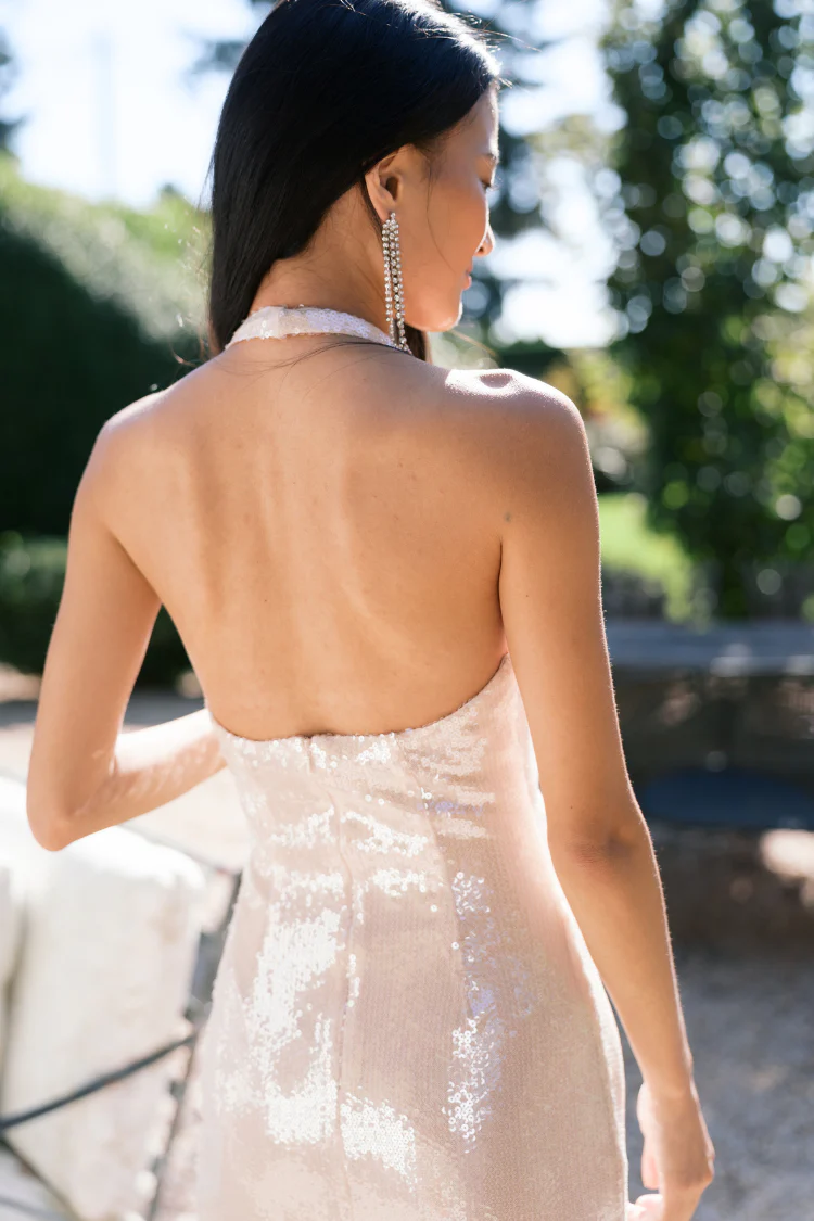 Starlight Cream Sequin Maxi Dress