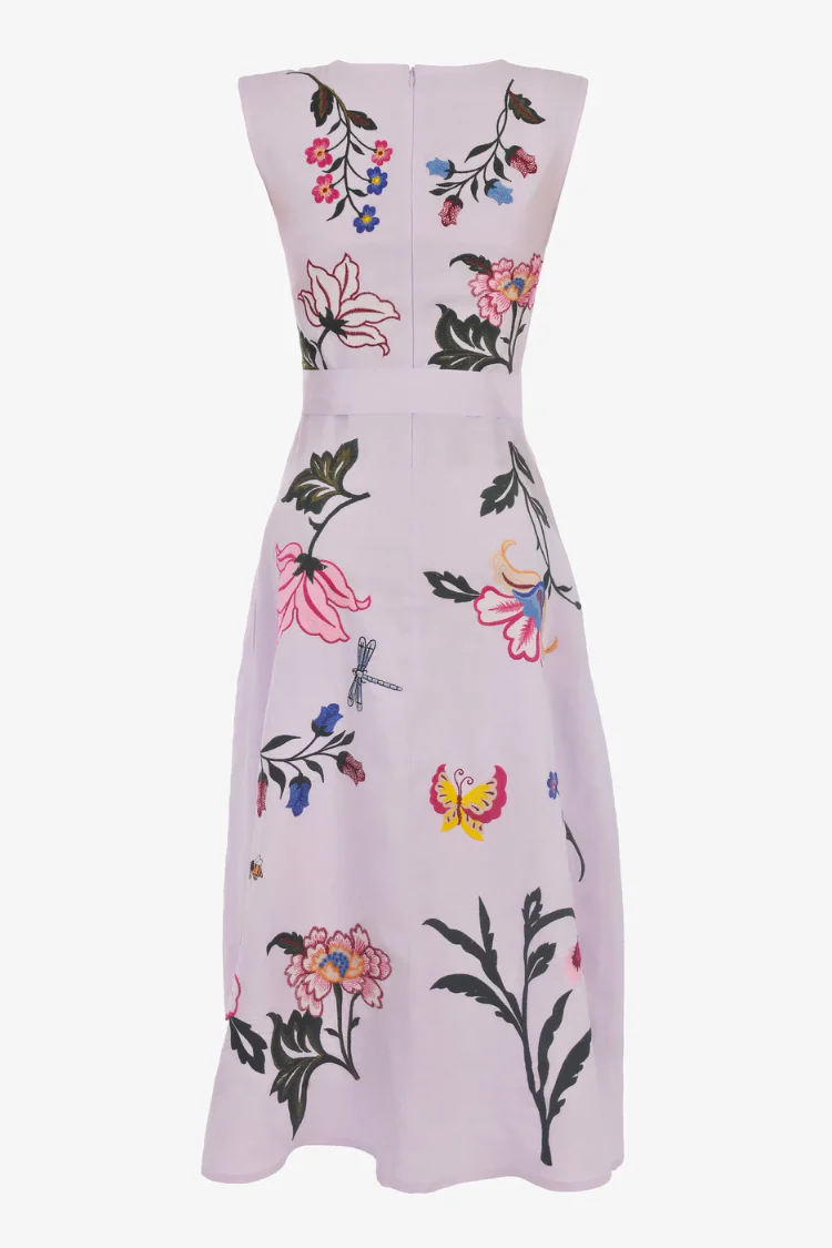Gloriosa Floral Embroidered Midi Dress
