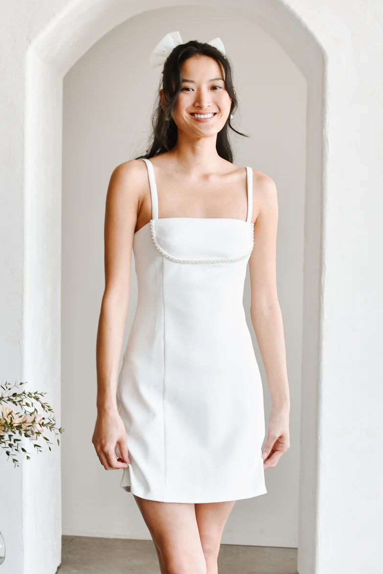 Colette Mini Dress with Pearl Detail