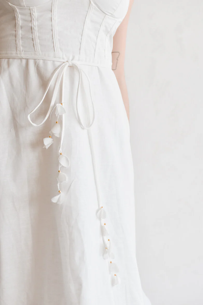 Chiara White Bustier-Style Midi Dress