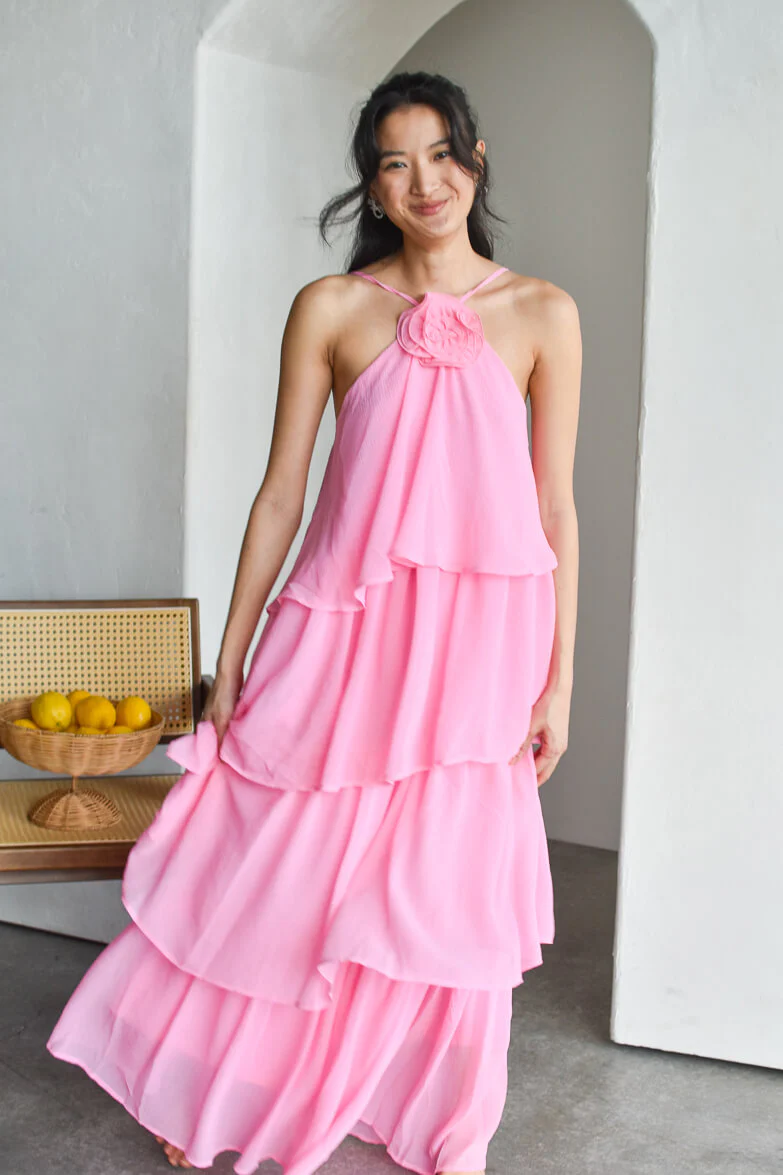 Lyon Rosette Maxi Dress