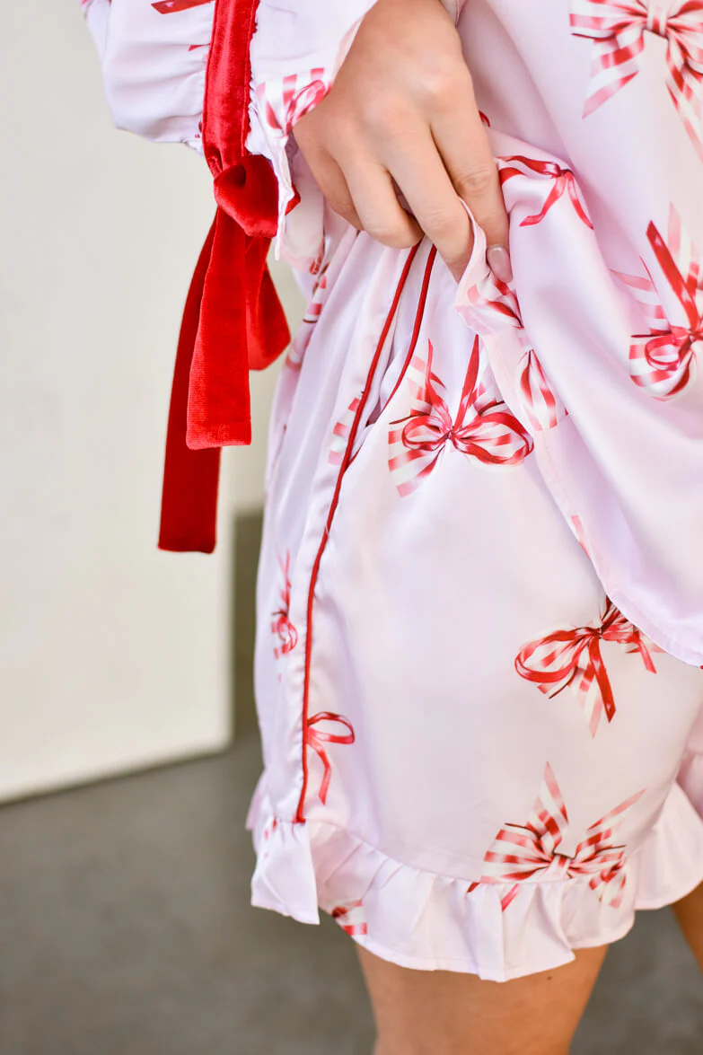 Candy Cane Ribbon Pajamas