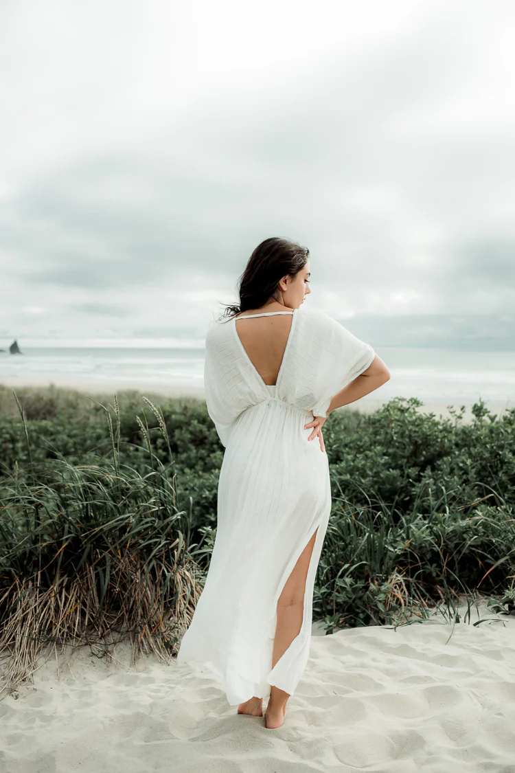 Nomad Metallic Thread Maxi Dress - White