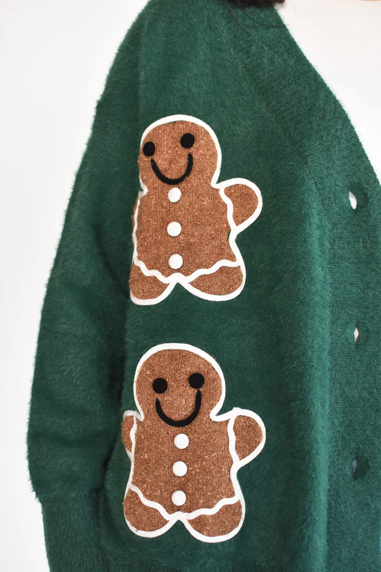 Gingerbread Man Varsity Cardigan