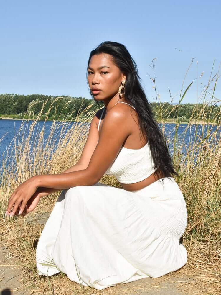 Gracie Cream Smocked Linen Two Piece Set - FINAL SALE