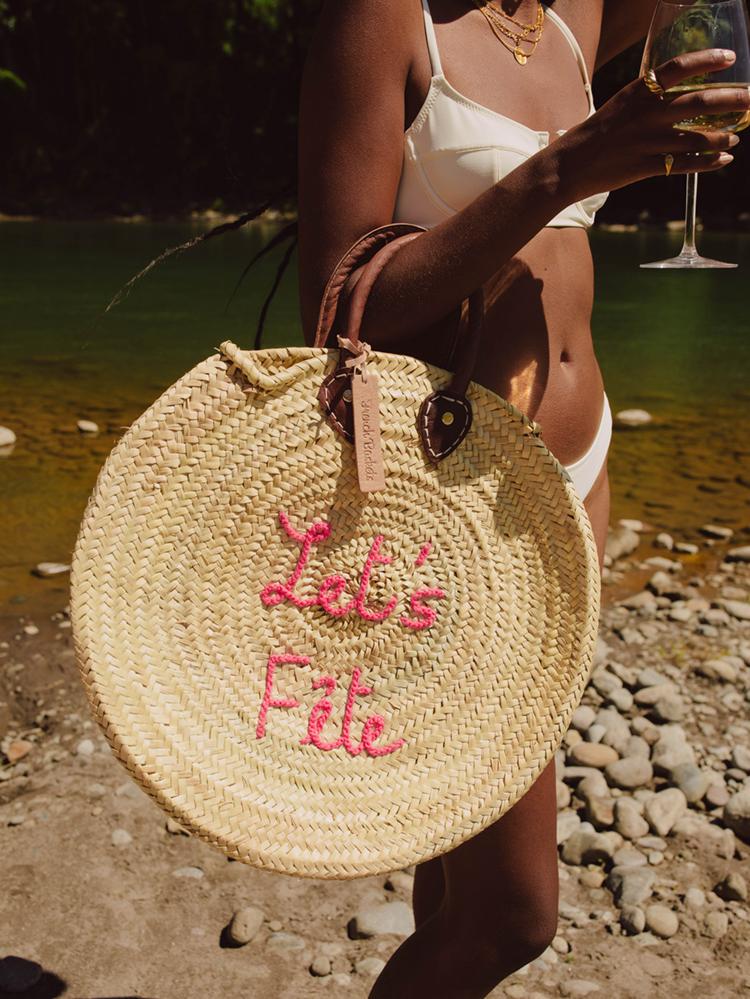 Let's Fête Round Straw Bag