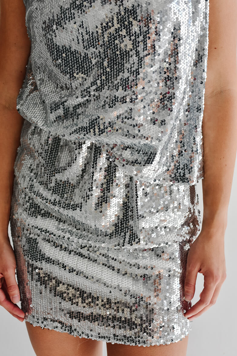 Rockstar Silver Sequin Mini Dress - FINAL SALE