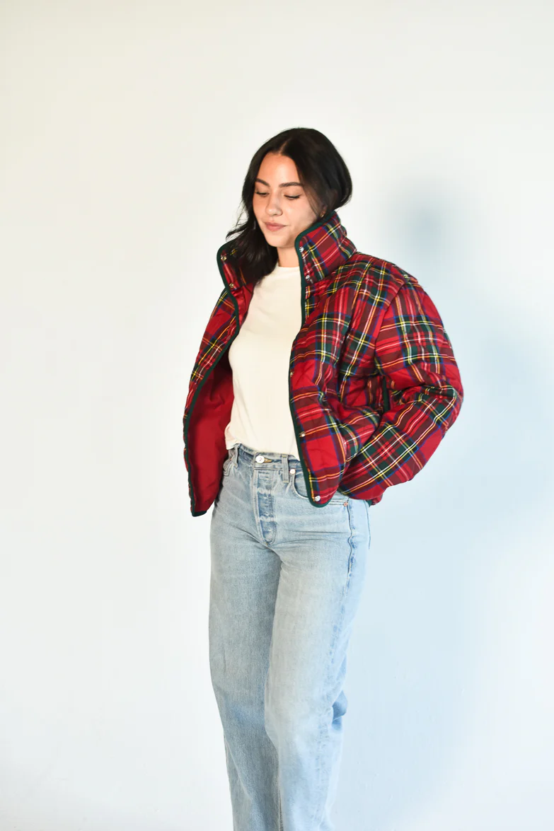Holiday Cheer Red Tartan Plaid Jacket