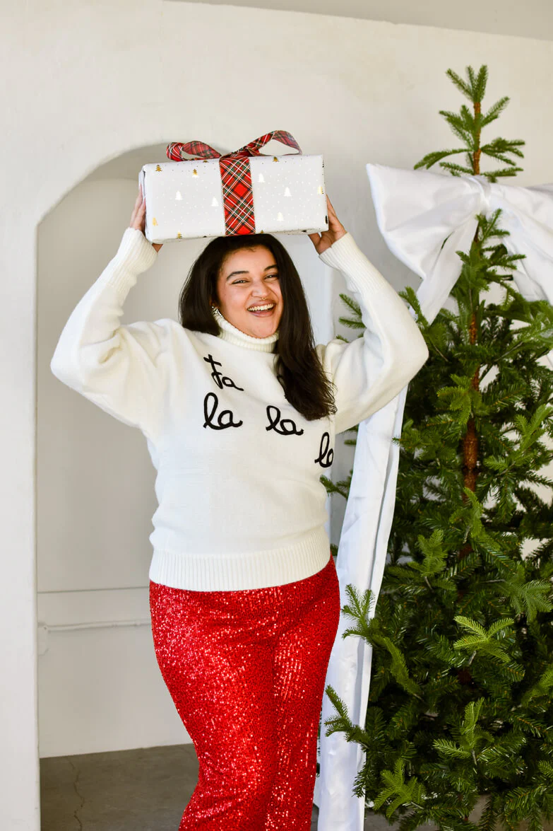 Dorit Red Sequin Flared Pants