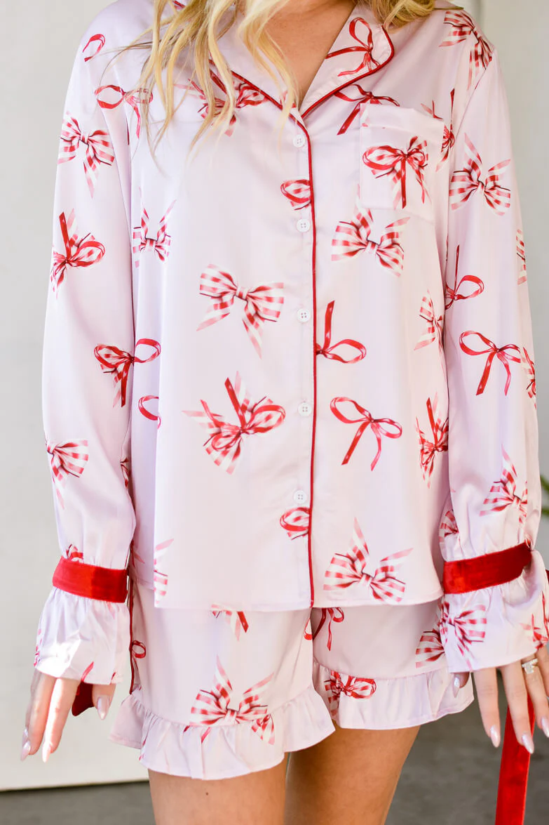 Candy Cane Ribbon Pajamas