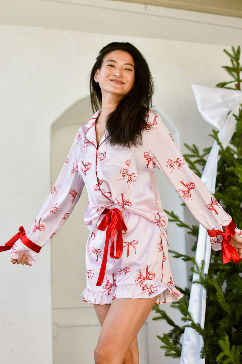 Candy Cane Ribbon Pajamas