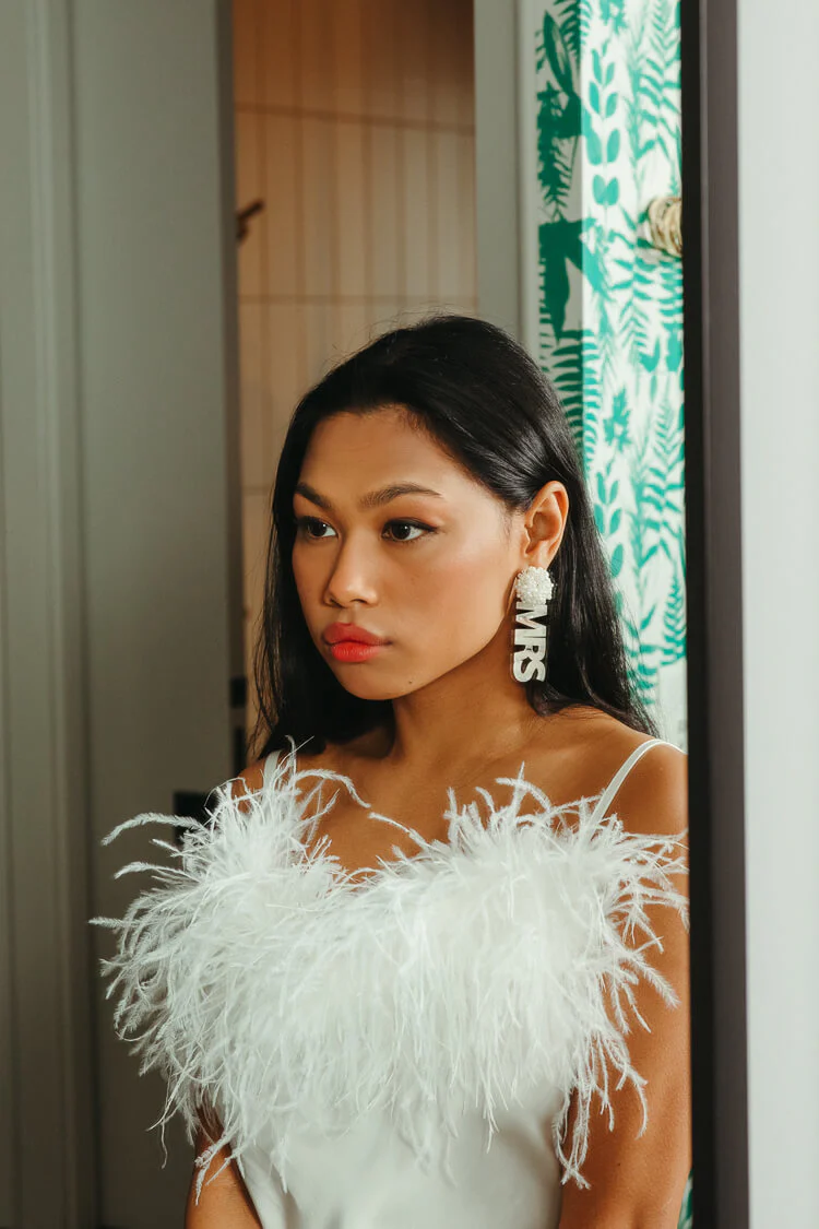 Mrs. Acrylic Dangle Earrings