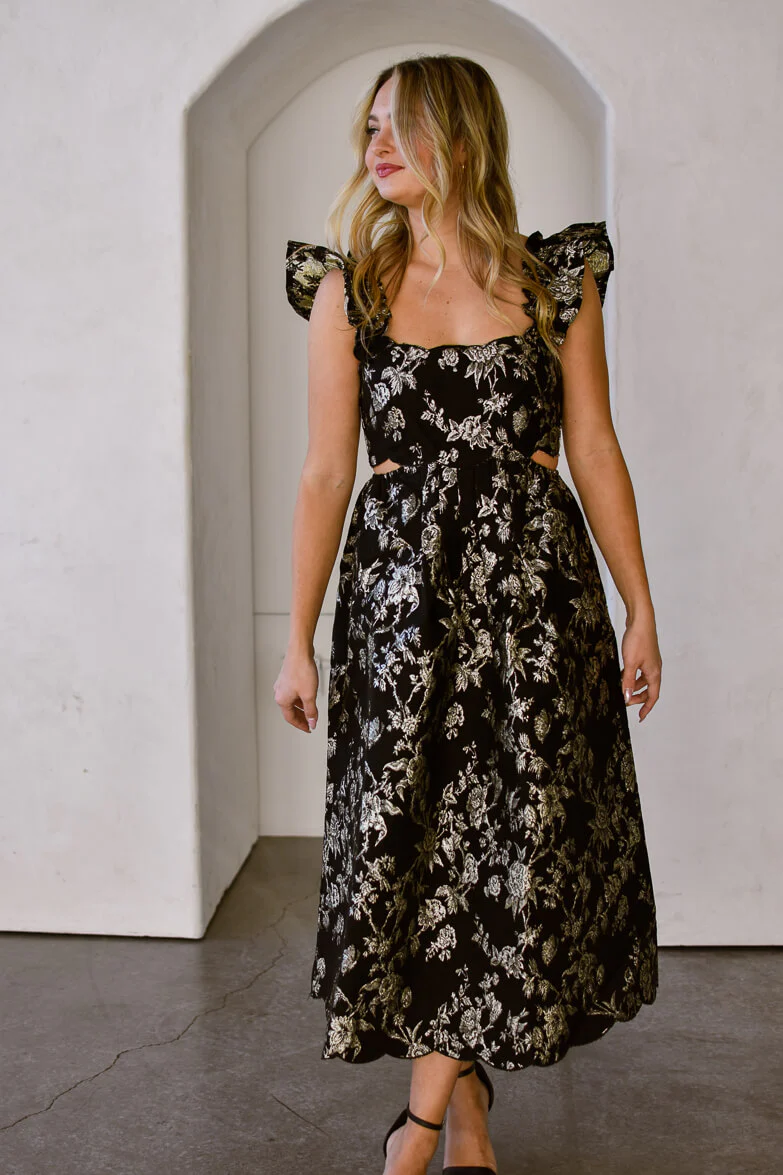 Ophelia Jacquard Midi Dress