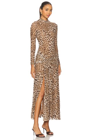 Lea Printed Mesh Midi Dress