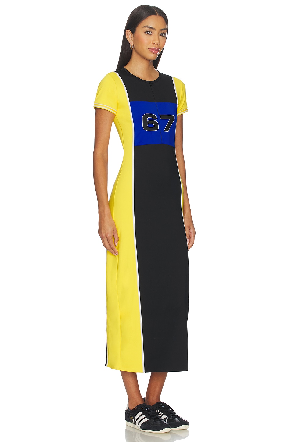 Graphic Zip Placket Dress