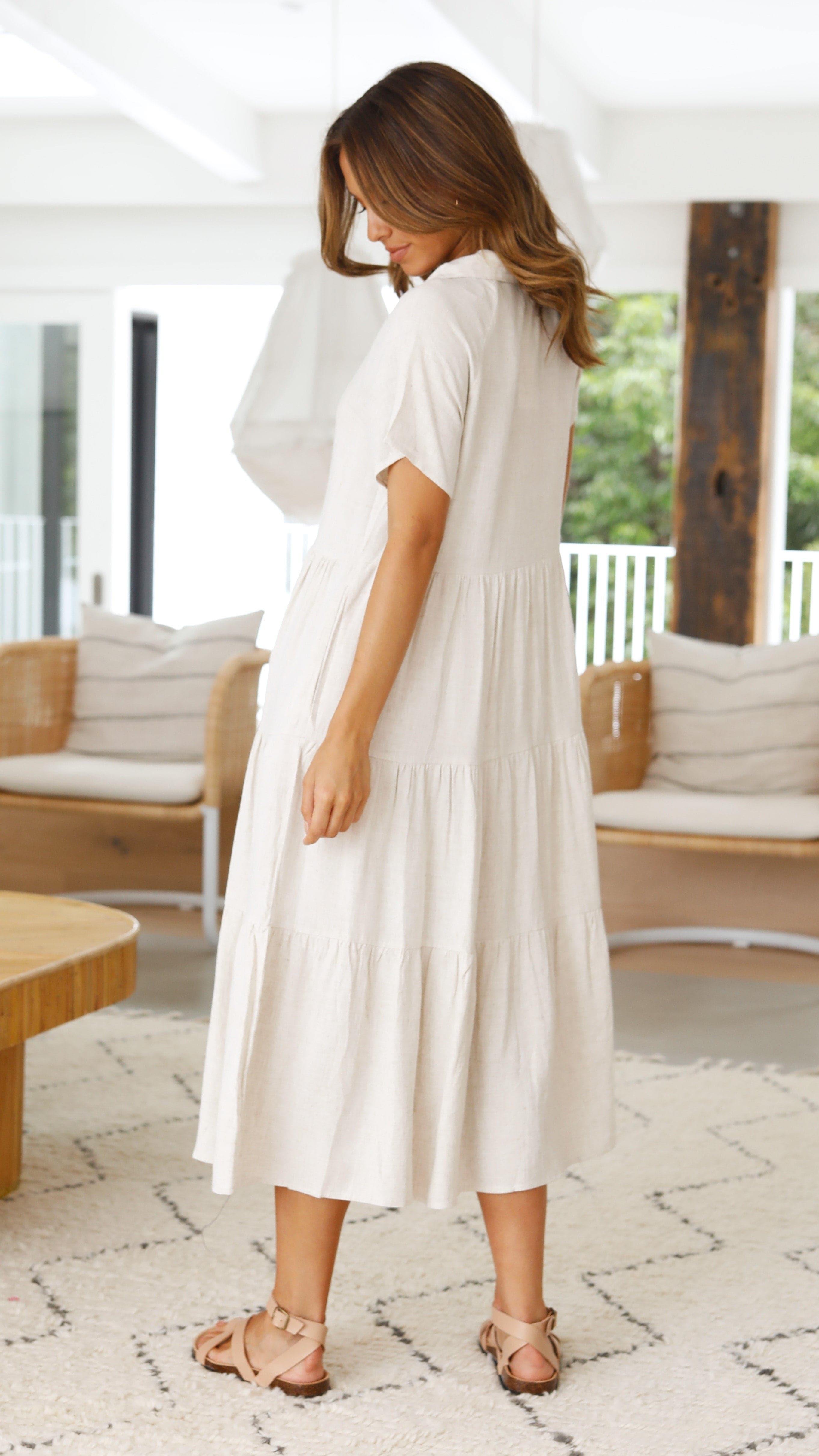 Kimberly Midi Dress - Natural