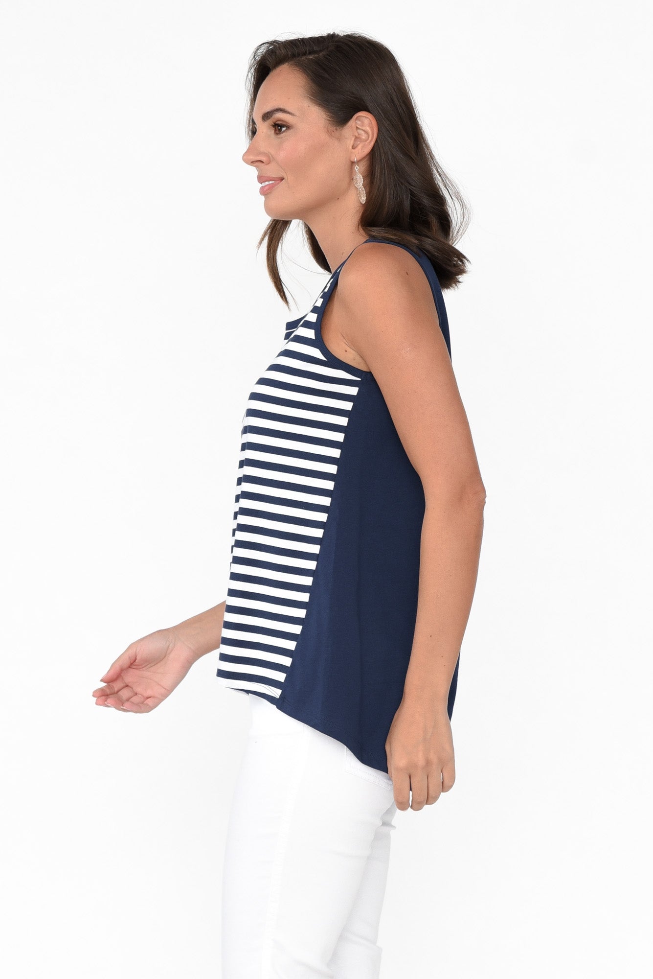 Josie Navy Stripe Cotton Tank
