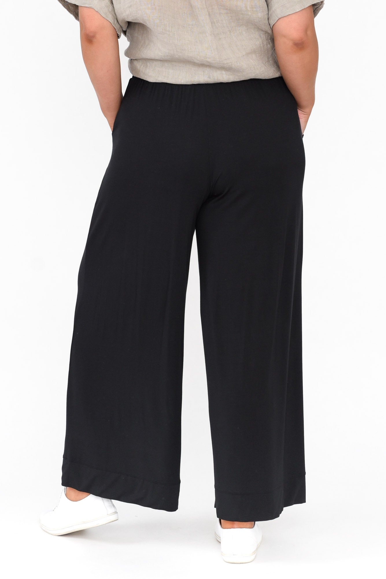 Lola Black Micro Modal Wide Leg Pant
