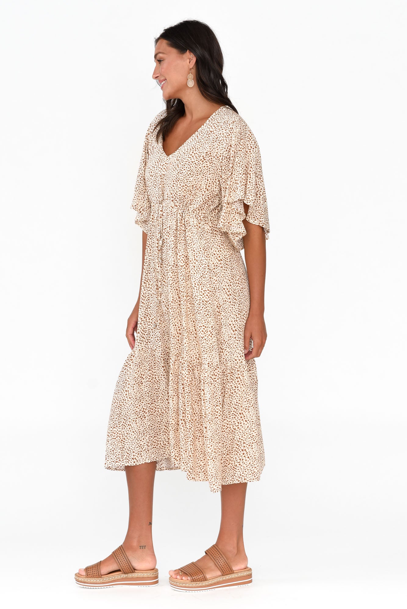 Marianna Brown Animal Pocket Dress