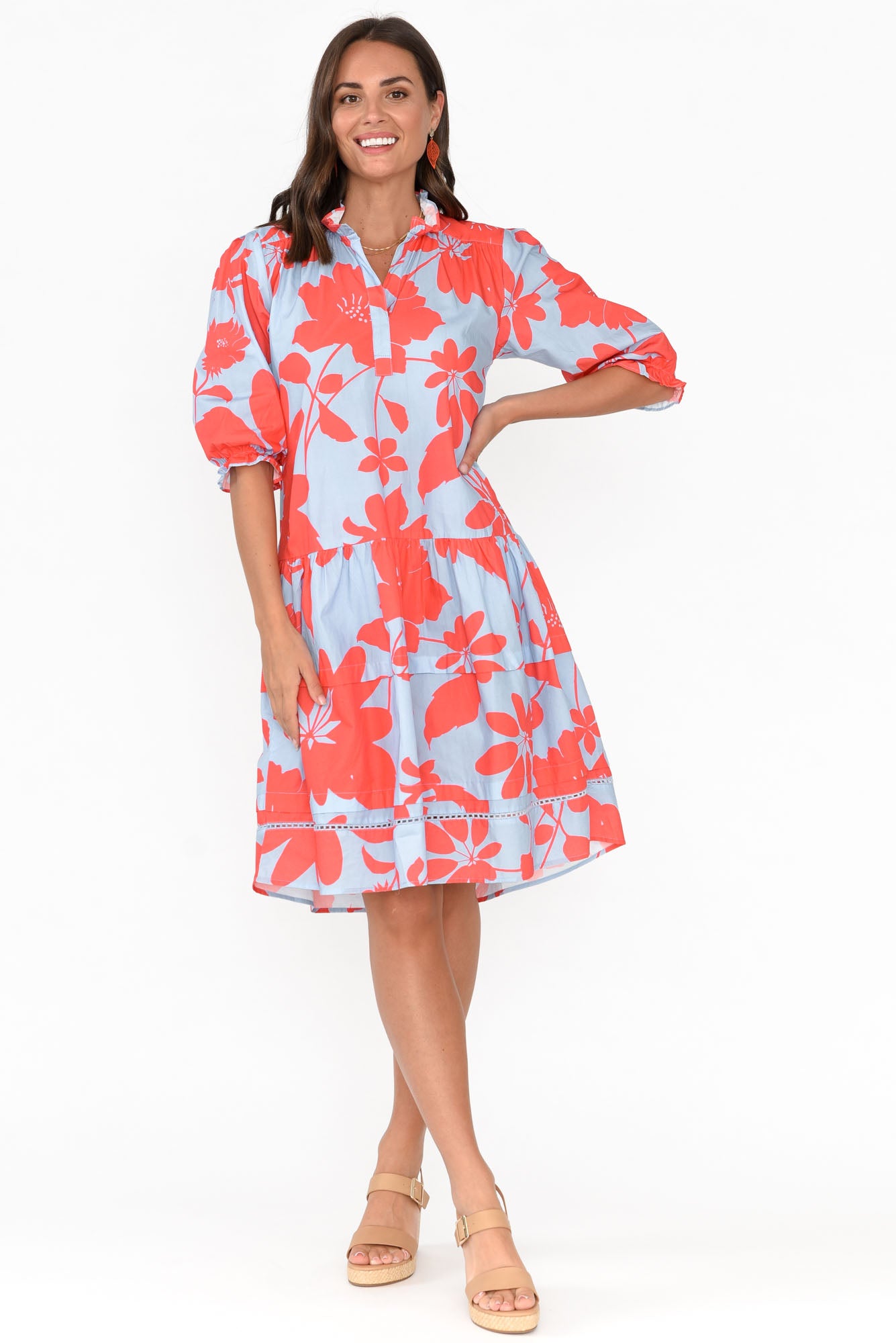 Hayes Bright Blooms Cotton Poplin Dress