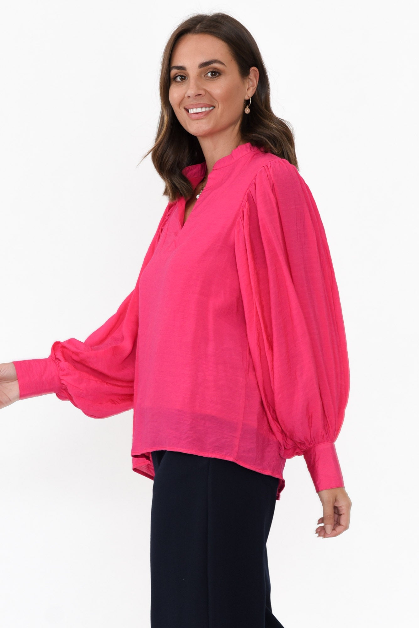 Kane Hot Pink Cotton Blend Top