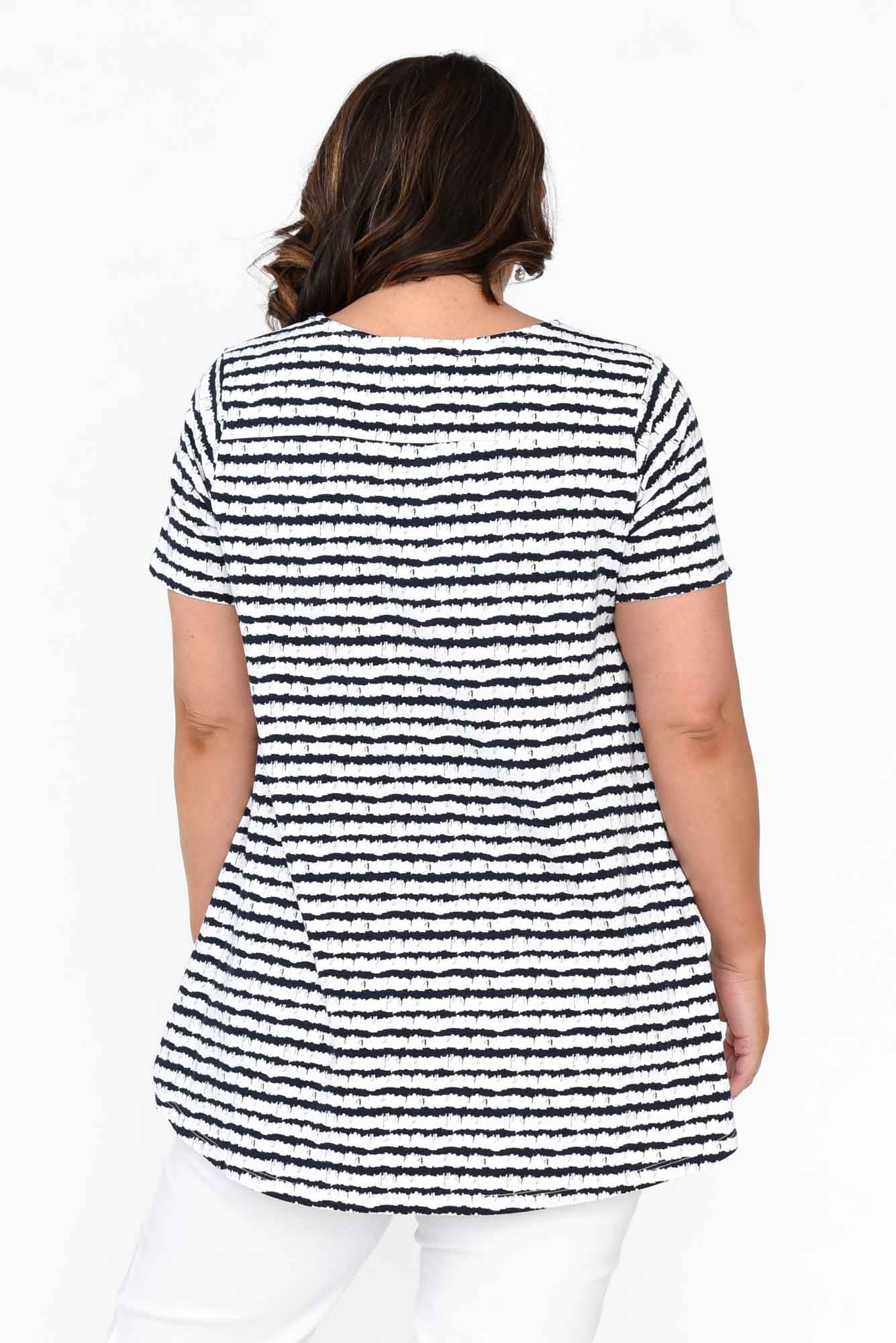 Montreal Navy Stripe Cotton Tee