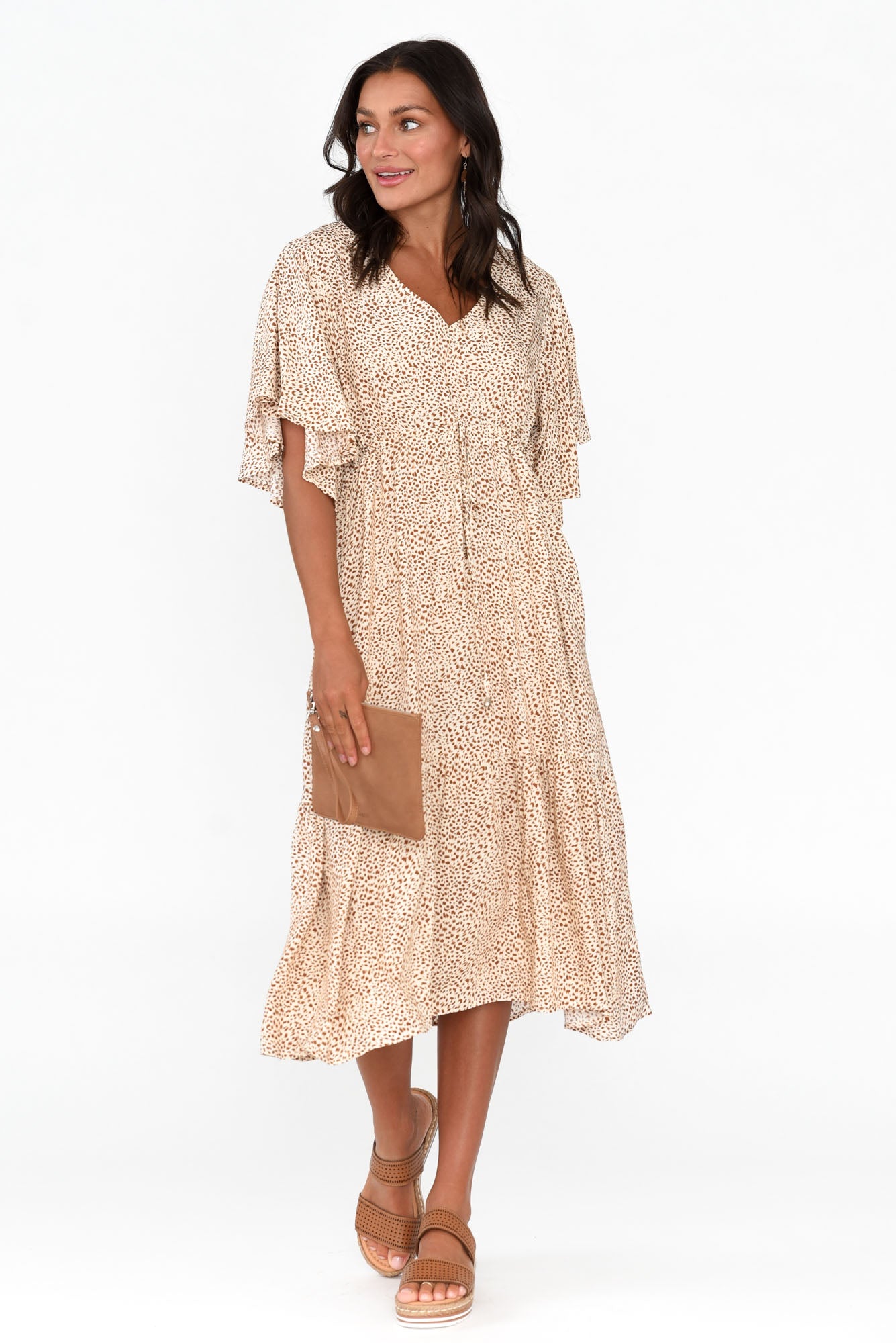 Marianna Brown Animal Pocket Dress