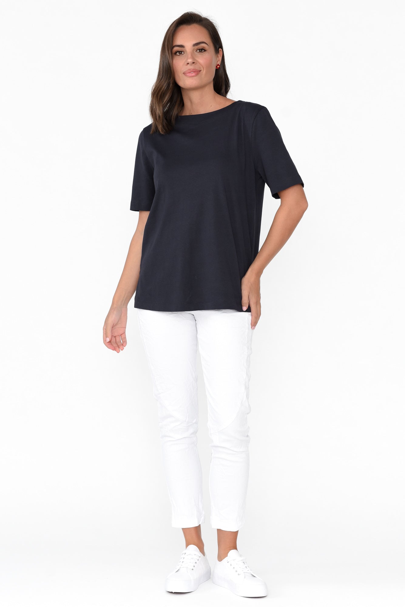 Rosalie Charcoal Cotton Tee