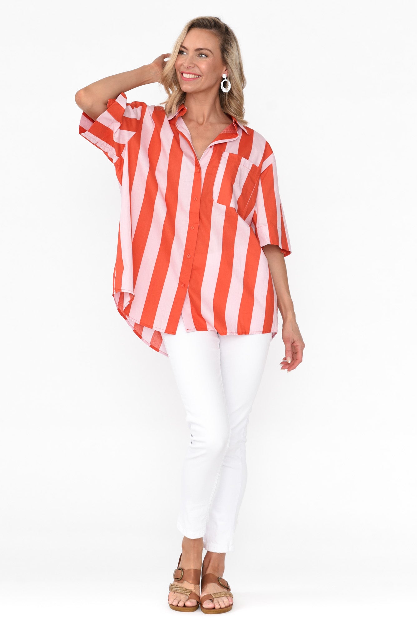Yanis Pink Stripe Cotton Shirt