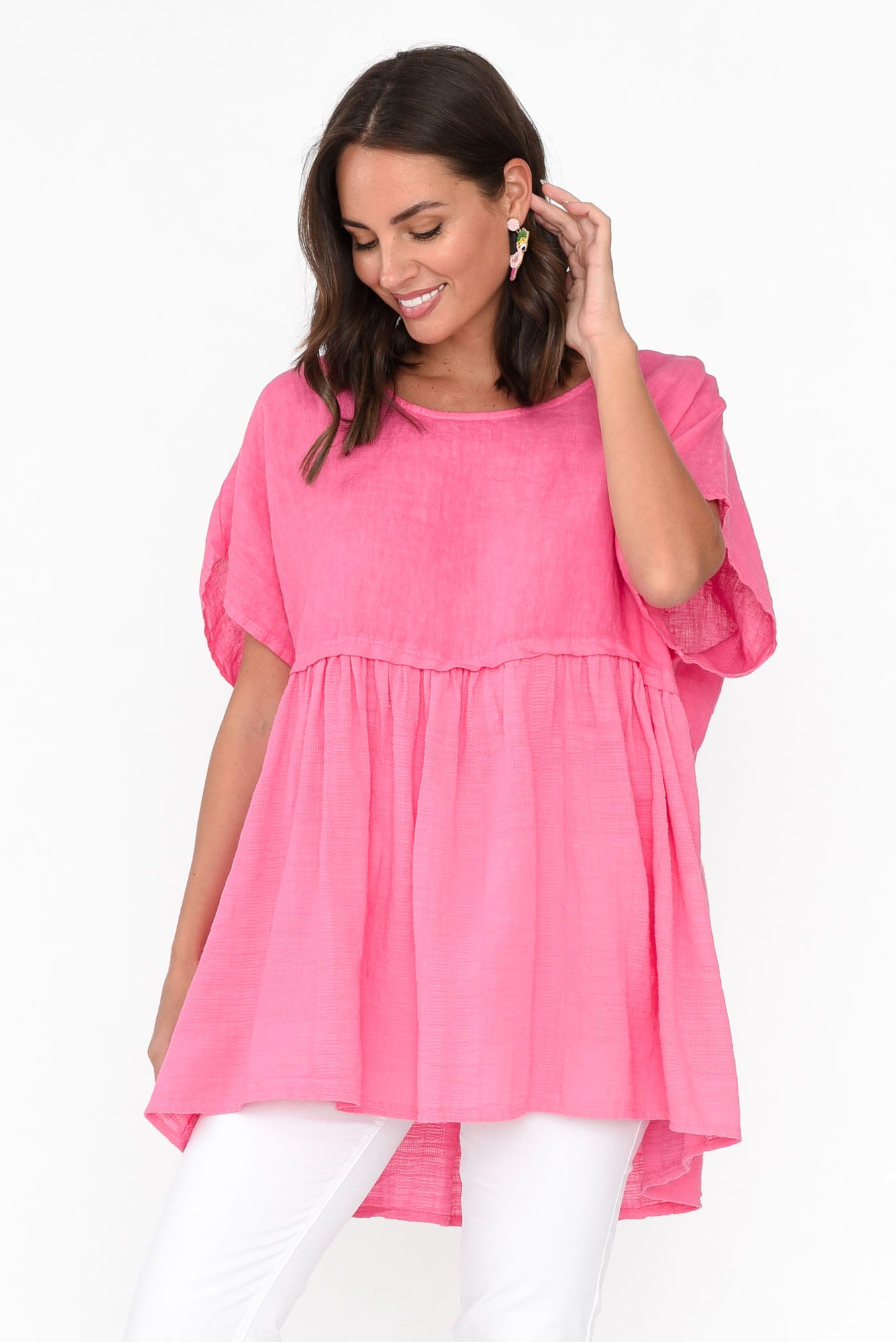 Sabre Pink Linen Top