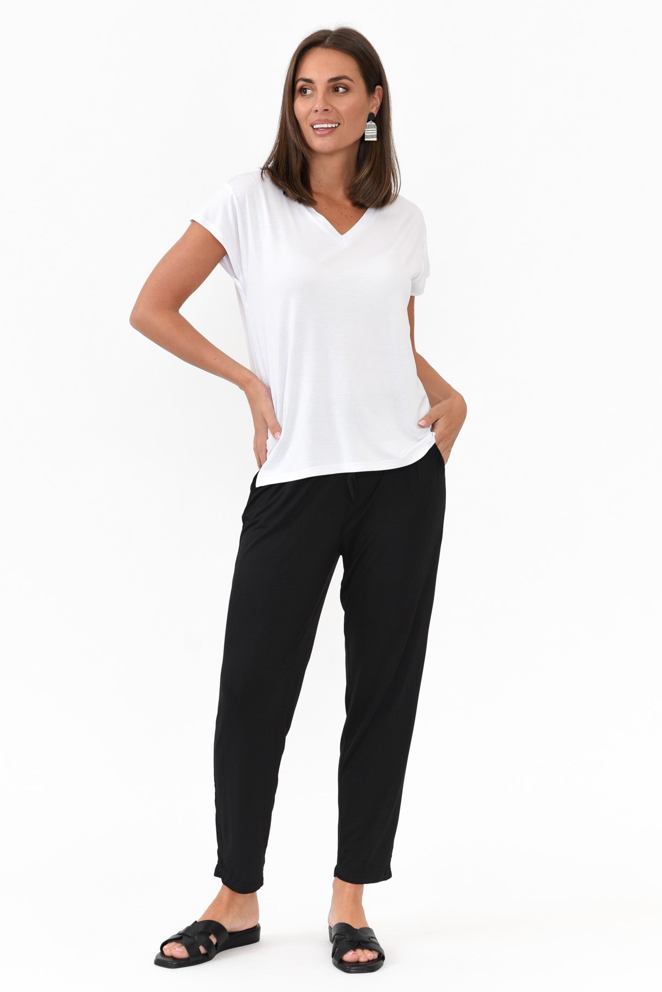 Alabama Black Modal Straight Leg Pant