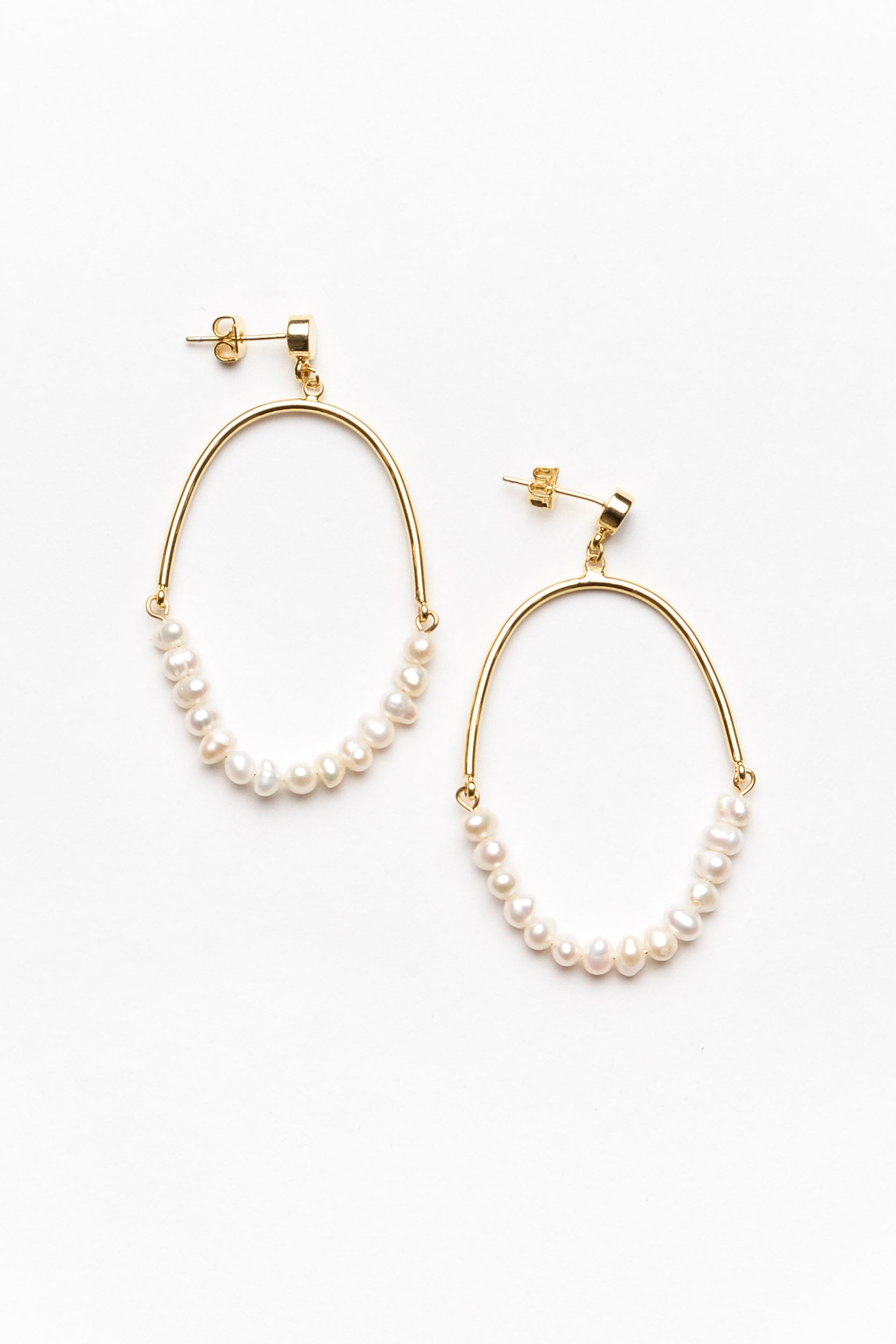 Monet Gold Pearl Hoop Earring