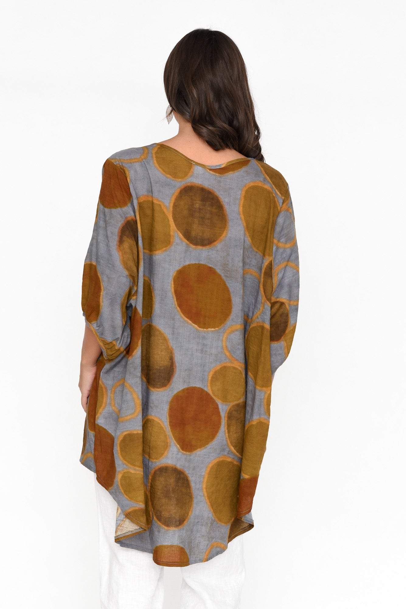 Abra Brown Spot Oversized Top