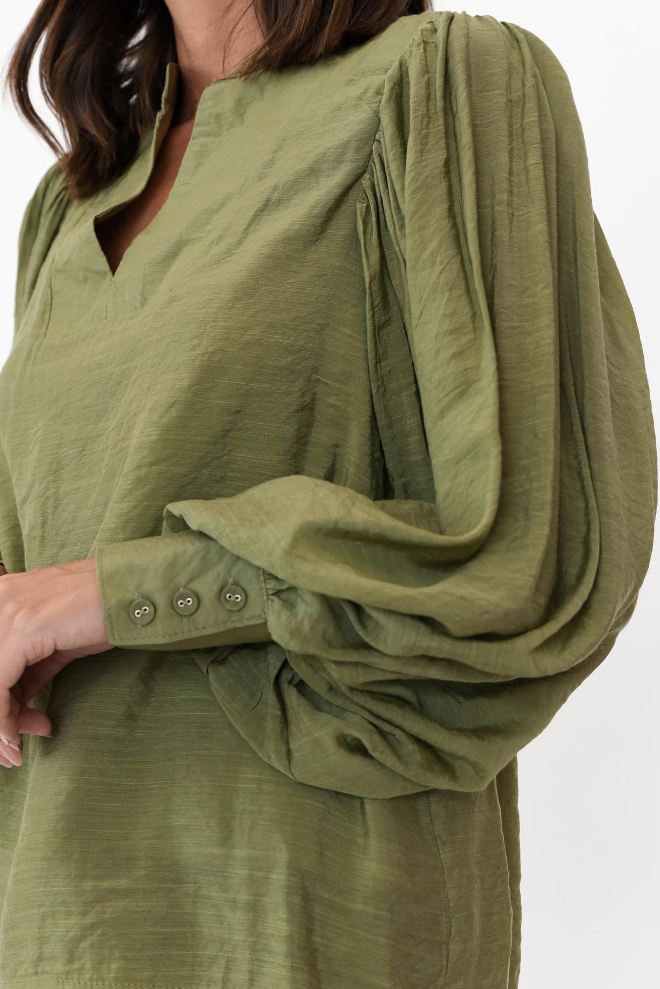 Kane Khaki Cotton Blend Top
