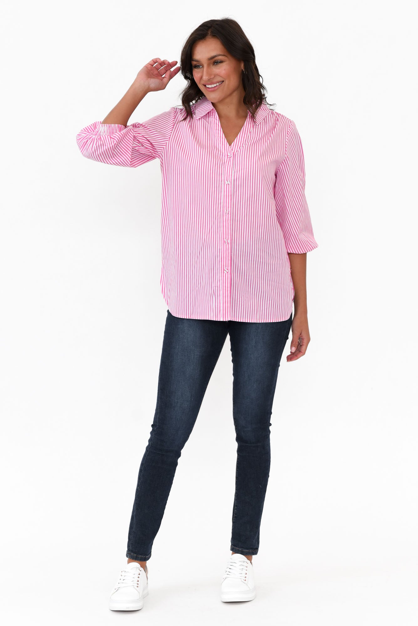 Troy Pink Stripe Cotton Shirt
