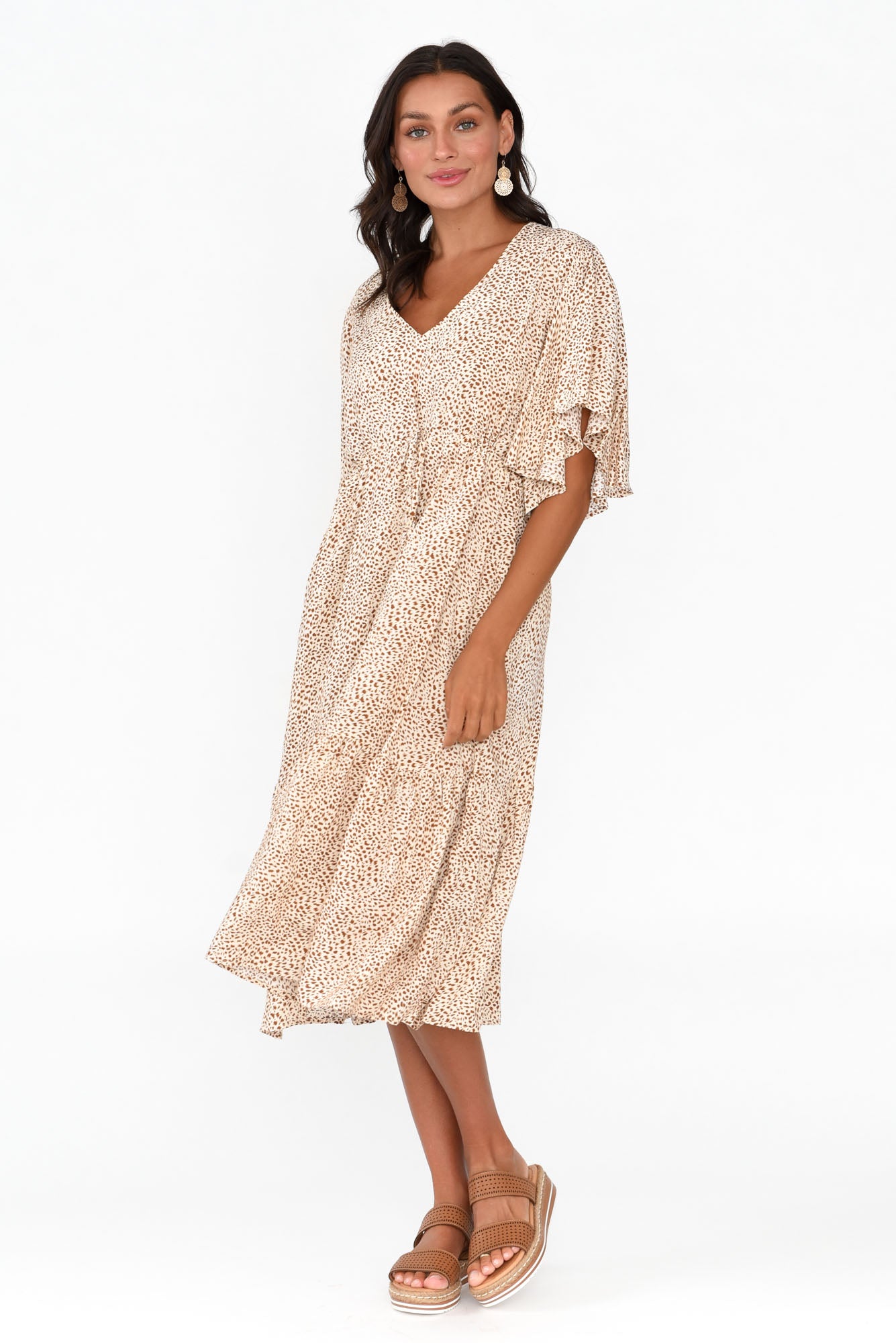 Marianna Brown Animal Pocket Dress