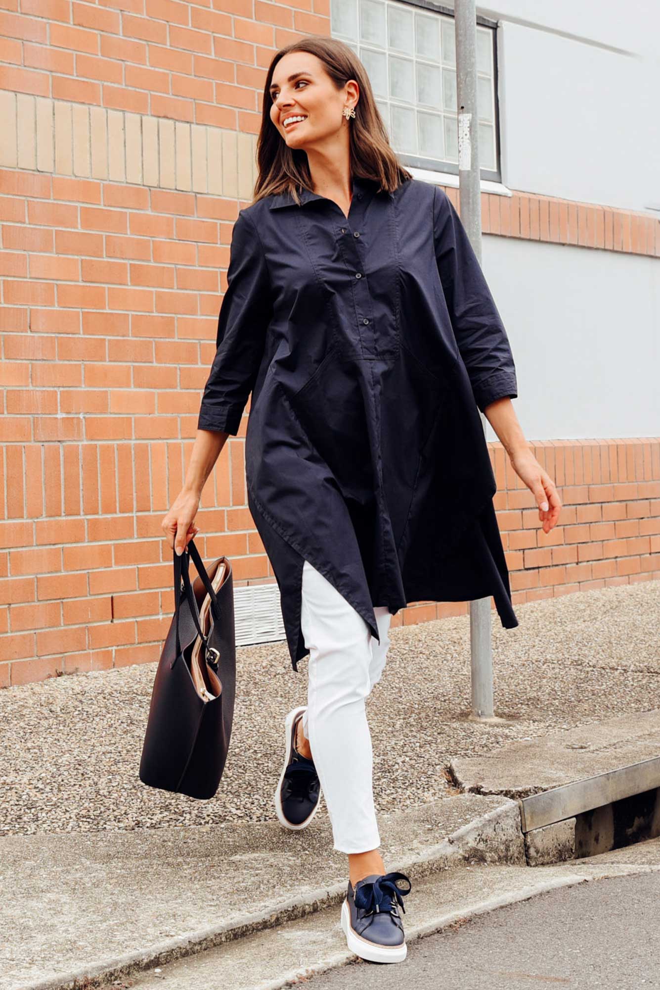 Colson Navy Cotton Tunic