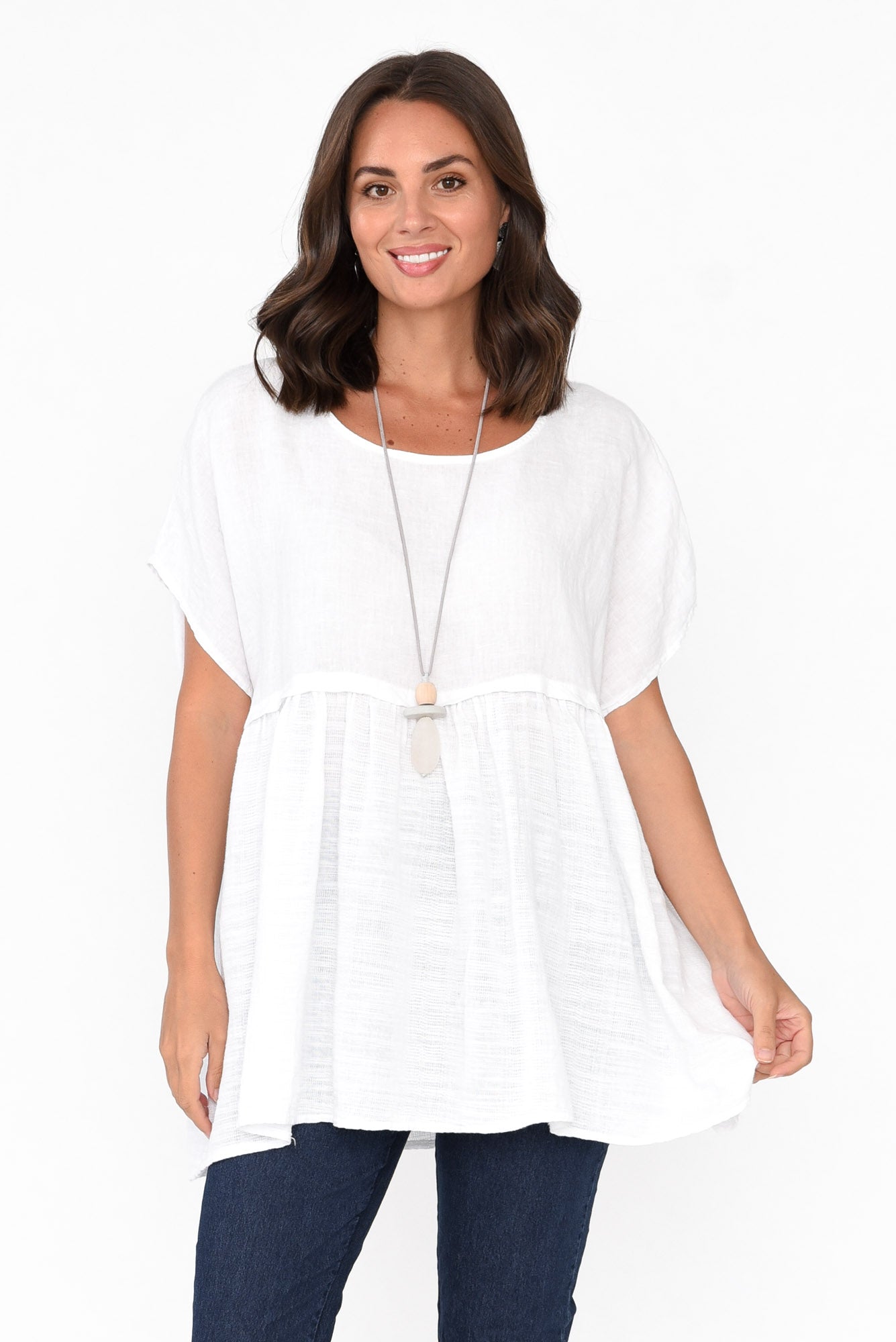 Sabre White Linen Top
