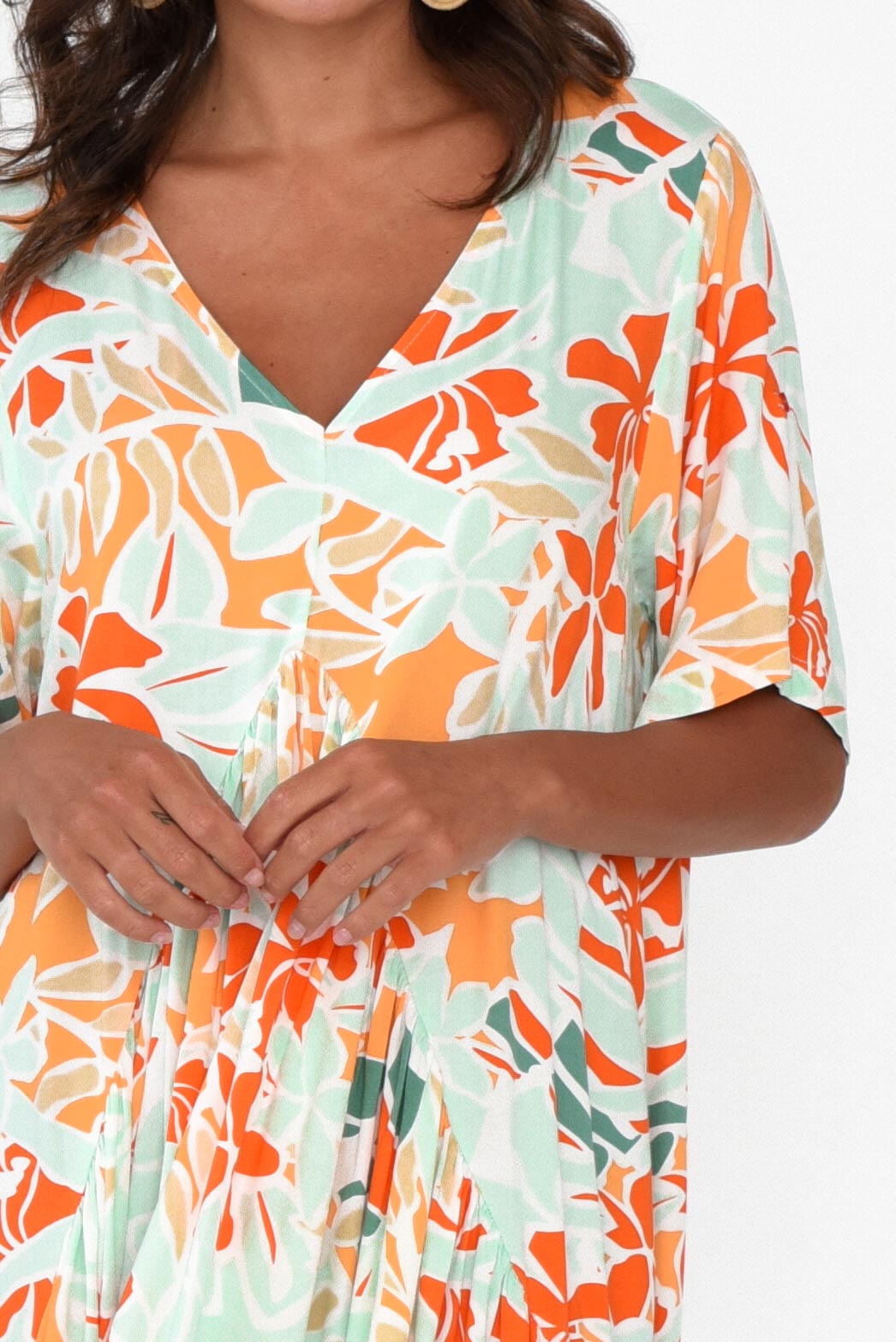 Orange Garden Peak Maxi Dress
