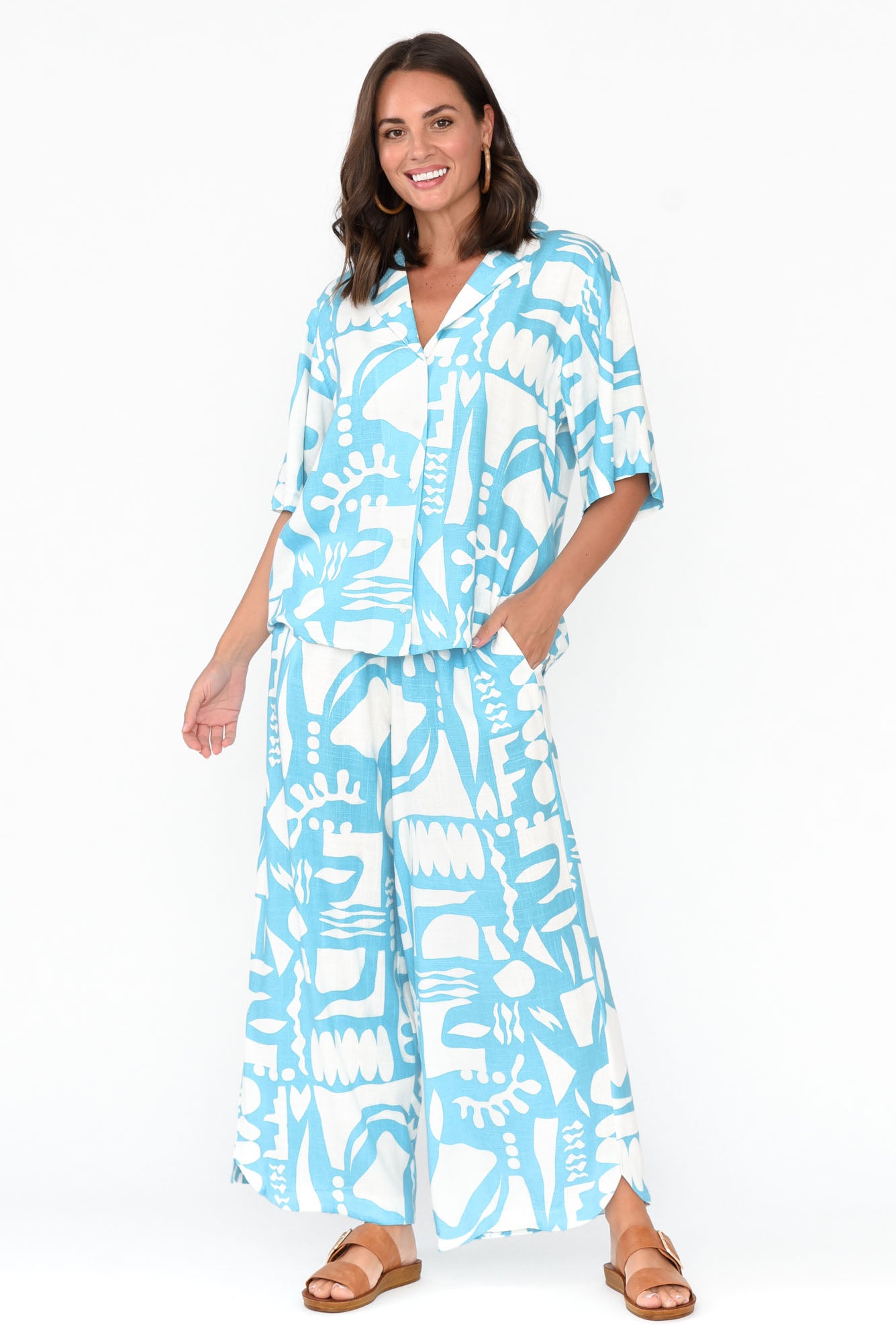 Emberly Blue Abstract Shirt