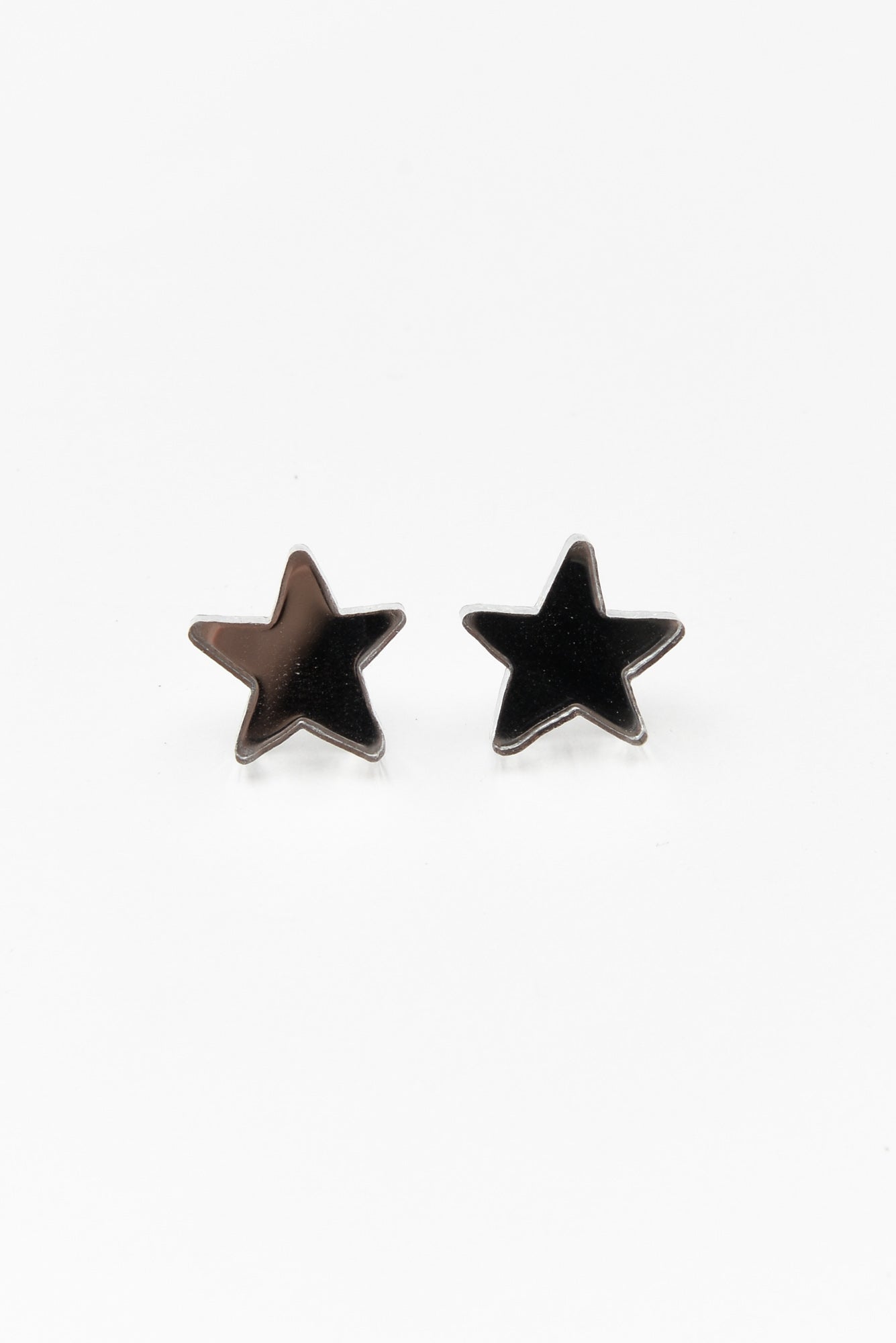 Silver Mirror Star Stud Earring