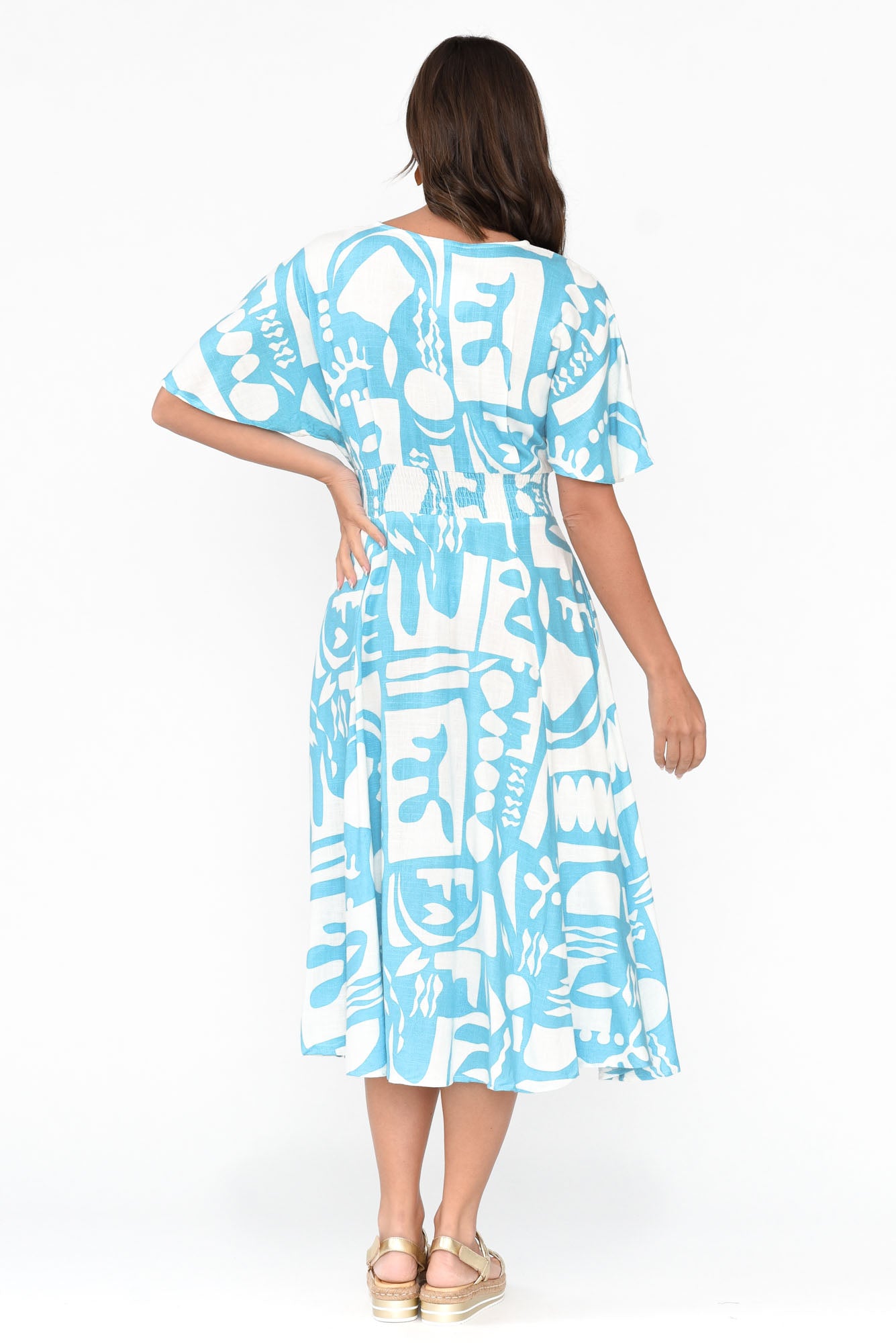 Joel Blue Abstract Button Dress