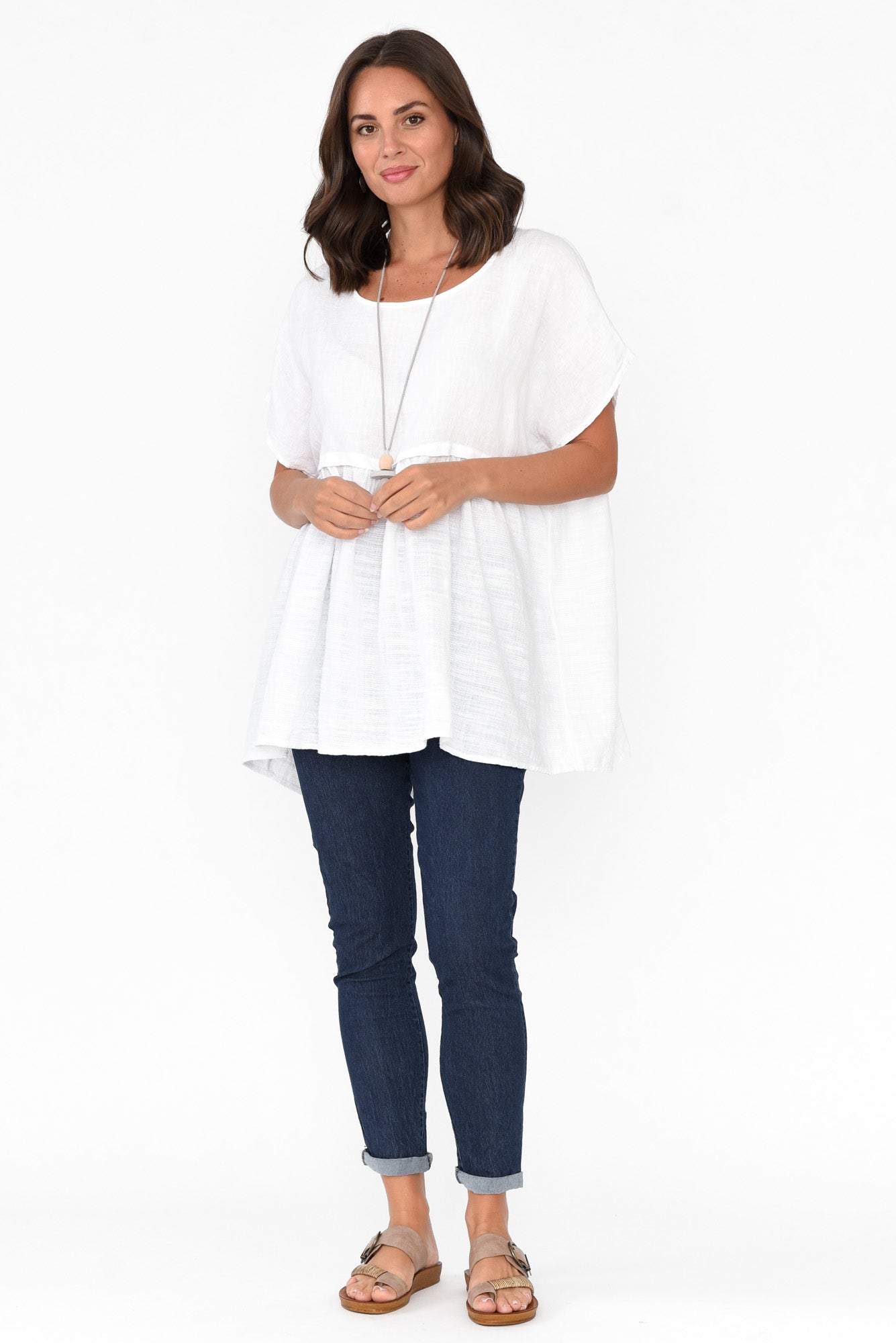 Sabre White Linen Top