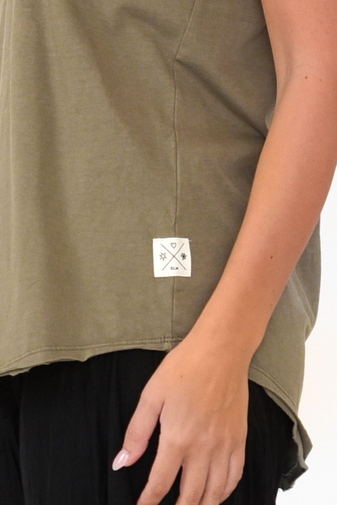 Khaki Cotton Fundamental Vee Tee