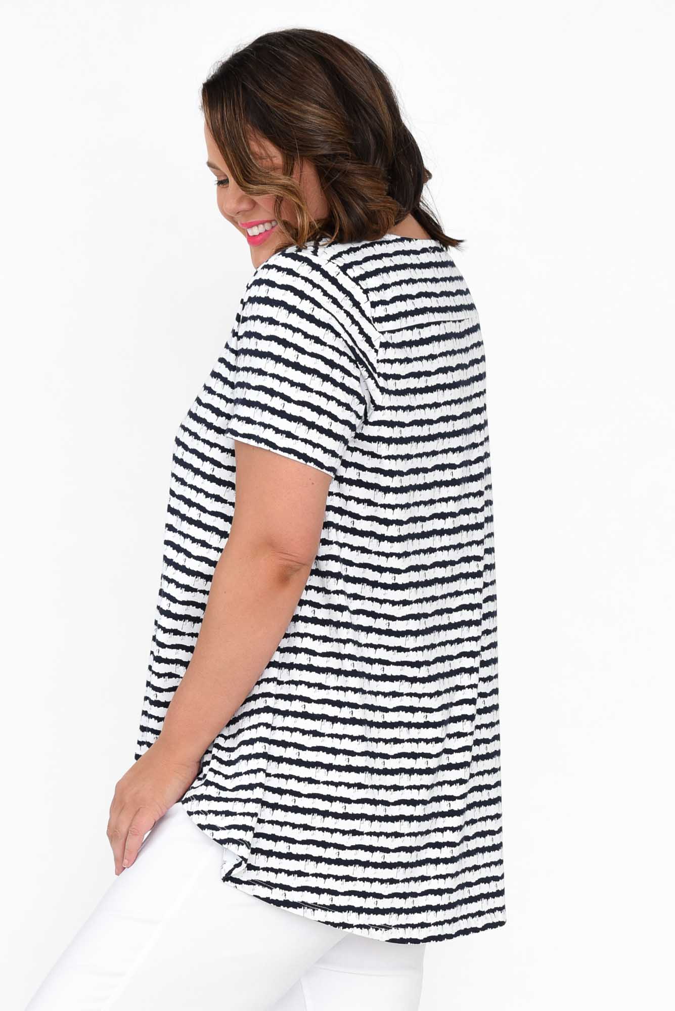 Montreal Navy Stripe Cotton Tee